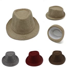Solid Unisex Retro Jazz Caps Hats Fashion Street Men Women Fedora Hats Belt Outdoor Travel Beach Sunhat Stingy Brim Top Hats