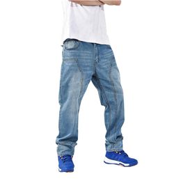 Wholesale- ABOORUN 2016 Hip Hop Mens Baggy Jeans Plus Size Harem Denim Pants Skateboard Jeans for Male P7015