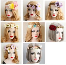 40% Off New Wreath Hair band Lace Flower Headbands Bohemia Beach Wedding Christmas Bridal head wrap Elastic for bridal bridesmaids Adults