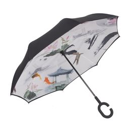 Frilly Rosa Flamingo bird stand in piedi Automatico Ombrello Grande Aperto Donna
