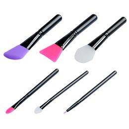 silicone brush Blusher 6pcs per set silibrush Makeup Foundation Face Powder Make Up Brushes Set Cosmetic Tools Kit DHL