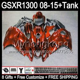 8gifts For SUZUKI Hayabusa GSXR1300 2008 2009 2010 2011 gloss orange 14MY119 GSXR-1300 GSX R1300 GSXR 1300 2012 2013 2014 2015 black Fairing