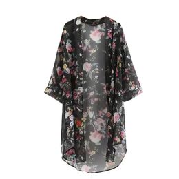 Wholesale-Summer Sunproof Cardigan Fashion Women Chiffon Bikini Cover Up Kimono Cardigan Coat Bathing 2016 Y8