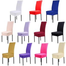 Home Chair Cover wedding decoration Solid Colors Polyester Spandex Dining Chair Covers For Wedding Party Universal sizes New