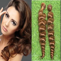 Light Brown hair weave bundles 1PCS Human hair weaving Bundles Brazilian Peruvian Malaysian Human Hair Weave 100g