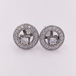 Studs Vintage Allure Clear Cz Authentic 925 Sterling Silver Fits European Pandora Style Jewellery Andy Jewel 290721CZ