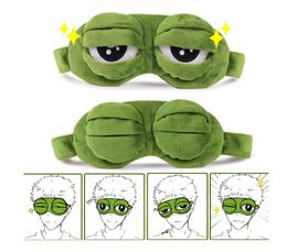 Mode Kawaii Reise Schlaf Augenmaske 3D Trauriger Frosch gepolsterte Schattenabdeckung Schlafen geschlossen/offenes Auge Lustige Maske