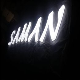 Factoy Outlet Custom high brightness Outdoor Full Acrylic led light up letters for shop restaurant name,front& side lighted acrylic signs