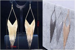 3 Colours Earrings for Women 2017 New Fashion Colourful Resin Beads Gold Silver Plated Tassle Alloy Long Dangle Chandelier Earrings Wholesale