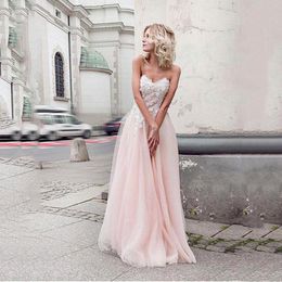 Charming Tulle & Organza Sweetheart Neckline A-line Prom Dresses With Beaded Appliques Pink Prom Party Dresses Custom Made