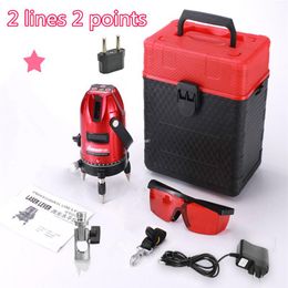 Freeshipping 2 lines 2 points laser level 360 degree rotary cross laser line level,with outdoor mode line Levelling 635nm Lazer Laser Level