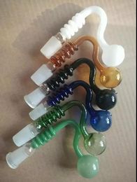 new STOCK 90 degree curved Glass burner glass bangers Coloured coil oil banger 14 mm male oil burner