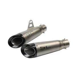 Motorcycle Exhaust Pipe 51 mm 60.5 mm Inlet Tube SC GP Exhaust Pipe in Carbon Fibre with A Laser Logo