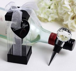 50pcs/lot Crystal Ball Bottle Stopper Wedding Favours Anniversary Party Favours Wine Stopper Cystal Giveaways Bridal Shower