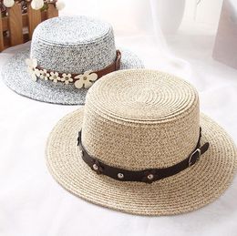 Sun Hats Wheat Summer Hats For Women Flat top straw hat Summer Spring trip sun hats