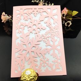 wedding invitations laser cut wedding invitations snowflake wedding party invitations sets Blank Inside page With white envelope, sticker