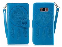 Flip For Samsung Galaxy S5 S6 S7 edge S8 Plus Case Cover Card Wallet Dreamcatcher Peacock For Galaxy S8 Plus Case