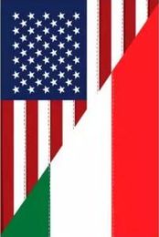 USA United States Italian Friendship Vertical Flag 3ft x 5ft Polyester Banner Flying 150* 90cm Custom flag outdoor