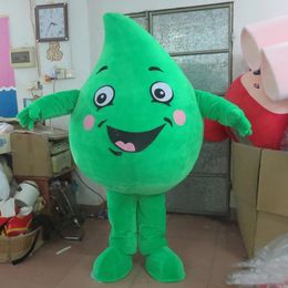 Factory direct sale happy green adult water drop mascot costumes for adult to wear for sale