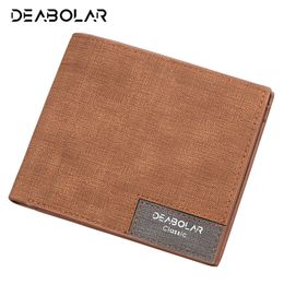 Wholesale- Hot Promotion!! DEABOLAR 2017 Vintage Man Wallet Male Slim Leather Wallets Thin Money Dollar Card Holder Purses for Men