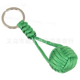 Braccialetti portachiavi con pugno di scimmia intrecciati a mano Portachiavi per alpinismo all'aperto Corda intrecciata per cane scimmia gatto