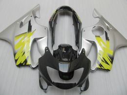 Customised Injection fairing kits for Honda CBR600 F4 1999 2000 silver black motorcycle fairings set CBR 600 F4 99 00