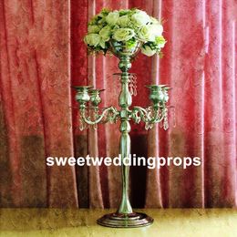 no the flowers including)wedding decorative crystal candelabra with flower bowl Centrepiece