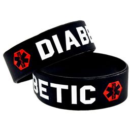 50PCS Diabetic Silicone Rubber Bracelet 1 Inch Wide A Great Message to Carry In Case Emergency