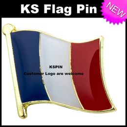 France Flag Badge Flag Pin 10pcs a lot Free Shipping KS-0057