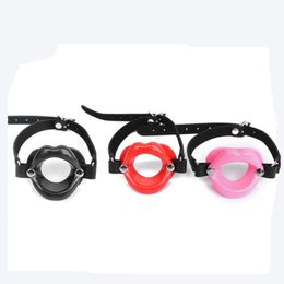 New Sex Toys for Women Fetish Leather Rubber Lips O Ring Open Mouth Gag Bondage Restraints BDSM Sex Erotic Toy