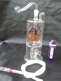 A-017 Height Bongglass Klein Recycler Oil Rigs Water Pipe Shower Head Perc Bong Glass Pipes Hookahs--Devil flower baskets