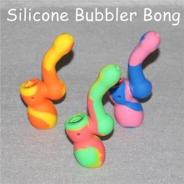 Creative Design Silicone Bubble Silicone Tobacco Smoking Pipes Mini Water Silicone Hookah Bong Multi Colors Portable Shisha Hand Pipes