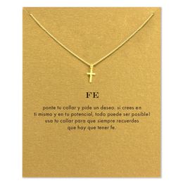 Cross Choker Necklaces With Card Gold Silver Cross Pendant Necklace For Fashion Women Jewellery FAITH Good Gift