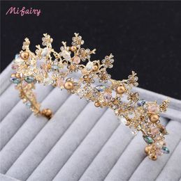 Vintage Baroque Bridal Tiaras Accessories Gold/Silver Prom Headwear Stunning Sheer Crystals Wedding Tiaras And Crowns H81