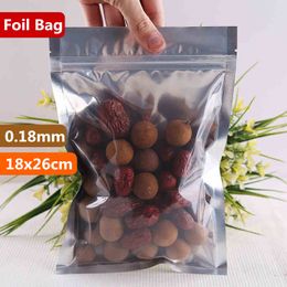 18x26cm Translucent Packaging Smell Proof Bags Mylar Aluminium Foil Zip Lock Food Showcase Laminating Zipper Heat Seal Snacks Package Pouch