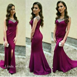 New Arrival Mermaid Prom Dress Cheap Side-Slit Formal Evening Party Gown Custom Made Plus Size