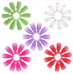 10pcs Plastic Nail Art Soak Off Cap Clip UV Gel Polish Remover Wrap Tool Fluid for Removal of Varnish Nail Cleaner Remover