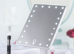 360 Degree Rotation Touch Screen Make Up LED Mirror Cosmetic Folding Portable Compact Pocket With 22/16 Lights Makeup 40pcs