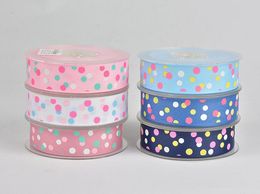Snow yarn with DIY decoration ribbons 25mm wide and 100 yards per roll Printing Colour with dots Very good quality free shipping WT059