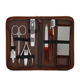 Miss Gorgeous 9 Stainless Steel Pedicure Manicure Set Earpick Nail Clipper Trimmer Eyebrow Scissors Nail Care Tool Nipper Cutter
