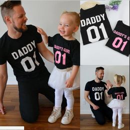 2017 NEW Hot DADDY'S GIRL Father & Daughter T shirt Tops Family Matching Tee Clothes parent-child clothing