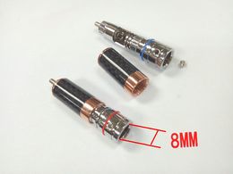 10 lot high quality Copper Rhodium Plated Carbon Fibre RCA Plug Solder ADAPTER