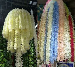 Artificial Orchid Wisteria Vine Flower 79 Inch/2M Silk Orchid Wreaths For Your Wedding site layout