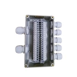 IP65 Waterproof Cable Distribution Junction Box 2 way In 5 way Out 160*90*60mm with UK2.5B Din Rail Terminal Blocks