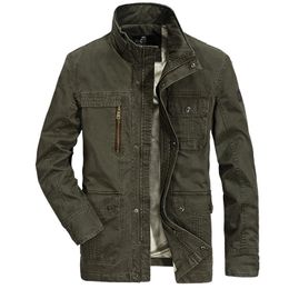 Mens Autumn Winter Jackets And Coats Plus Size M-4XL Men Plus Velvet Warm Jacket Military Style Outerwear 148zr