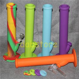 In stock Colourful Silicone Water Pipes glass bongs glass water pipe 14mm silicone water pipes good quality and free shipping DHL