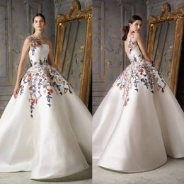 Fabulous Embroidery Ball Gown Prom Dresses One Shoulder Custom Made Evening Gowns Floor Length Satin Pleated Formal Dress 415