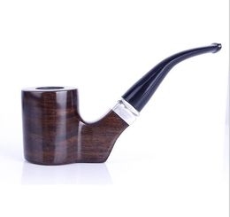 Modeling hammer pipe curved free-type flat-bottomed pipe removable solid wood filter cigarette holder hot