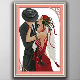 The love of dancing girl , paintng style Cross Stitch Needlework Sets Embroidery kits paintings counted printed on canvas DMC 14CT /11CT