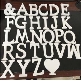 Home Decor Decoration thick Wood Wooden White Letters Alphabet Wedding Birthday 8cmX1.2cm free shipping